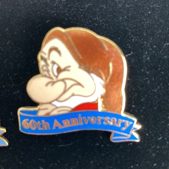 Disney 60th Anniversary (1997) Grumpy & Dopey Pin Snow White Dwarves Collectible - Picture 3 of 7